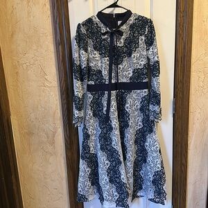 Dainty Jewells Dress Navy and White Lace